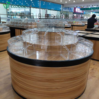 GMG-006 ECOBOX Supermarkt Holz Metall rundes Display Stable Display Regal für Geschäfte